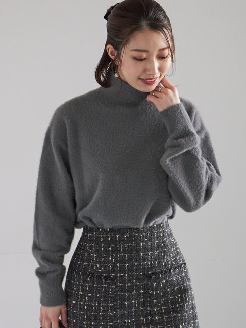 Te chichi「【宮本茉由着用】ハイネックフェザーニット」|ニット・セーター|