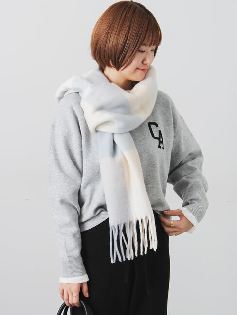 Lugnoncure「ソフトタッチチェックマフラー」|その他|オフホワイト