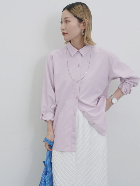 Samansa Mos2 blue「【イージーケア】マルチスタイルシャツ」|シャツ・ブラウス|