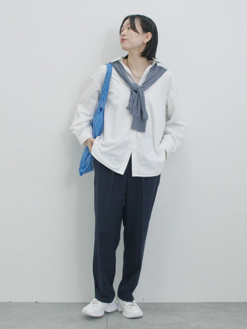 Samansa Mos2 blue「【イージーケア】マルチスタイルシャツ」|シャツ・ブラウス|