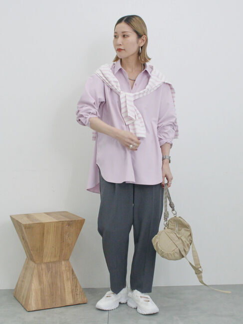 Samansa Mos2 blue「【イージーケア】マルチスタイルシャツ」|シャツ・ブラウス|