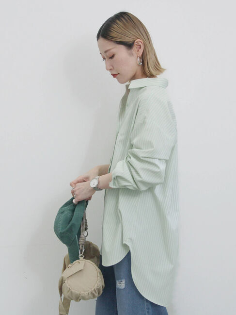 Samansa Mos2 blue「【イージーケア】マルチスタイルシャツ」|シャツ・ブラウス|