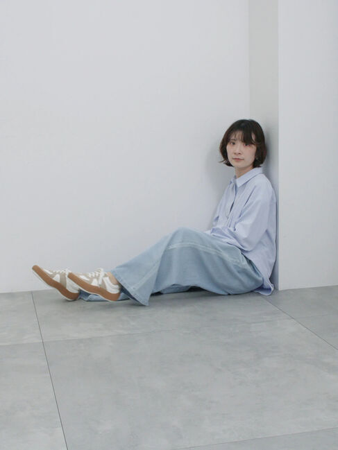 Samansa Mos2 blue「【イージーケア】マルチスタイルシャツ」|シャツ・ブラウス|