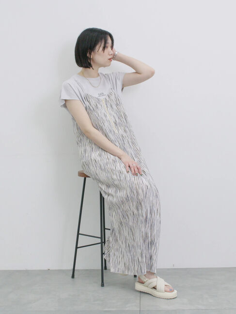 Samansa Mos2 blue「フレンチスリーブTシャツ」|Tシャツ・カットソー|