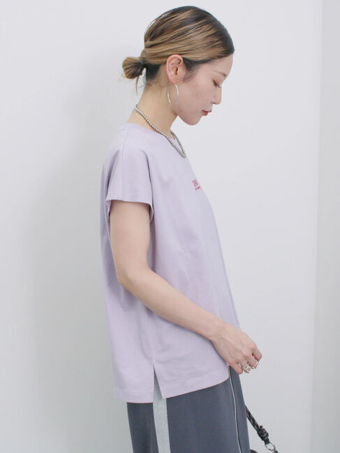 Samansa Mos2 blue「フレンチスリーブTシャツ」|Tシャツ・カットソー|