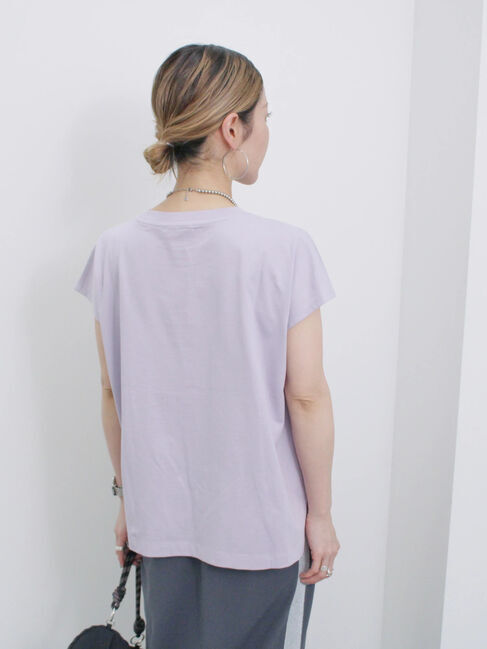 Samansa Mos2 blue「フレンチスリーブTシャツ」|Tシャツ・カットソー|