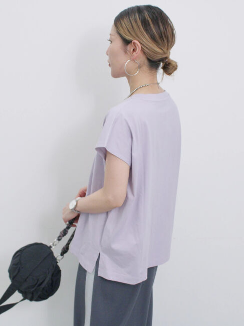 Samansa Mos2 blue「フレンチスリーブTシャツ」|Tシャツ・カットソー|