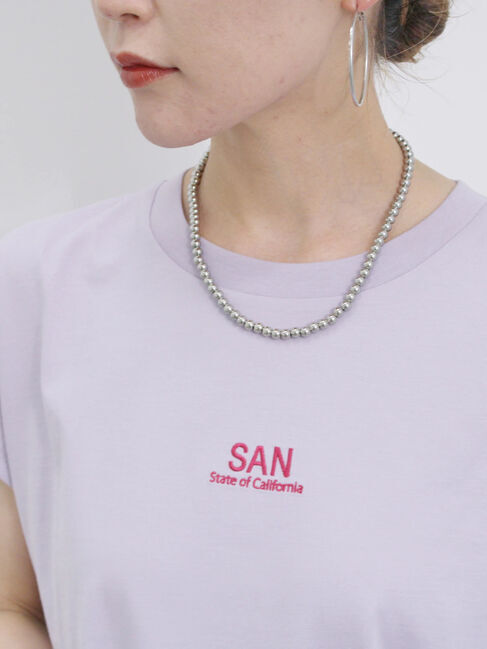 Samansa Mos2 blue「フレンチスリーブTシャツ」|Tシャツ・カットソー|