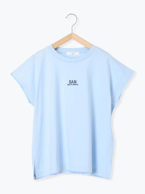 Samansa Mos2 blue「フレンチスリーブTシャツ」|Tシャツ・カットソー|