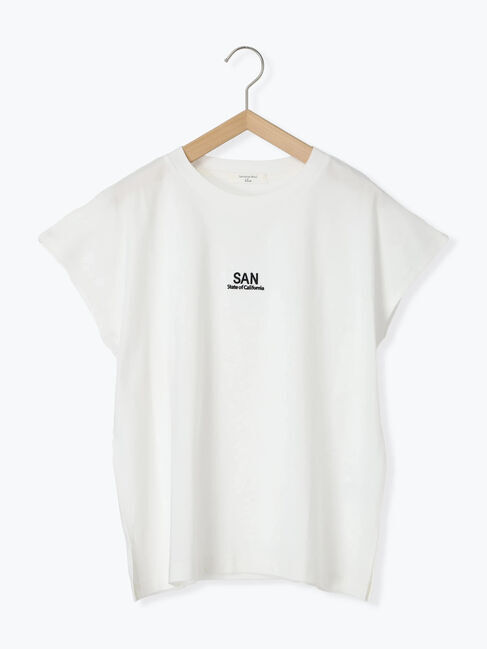 Samansa Mos2 blue「フレンチスリーブTシャツ」|Tシャツ・カットソー|