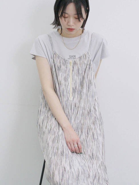 Samansa Mos2 blue「フレンチスリーブTシャツ」|Tシャツ・カットソー|