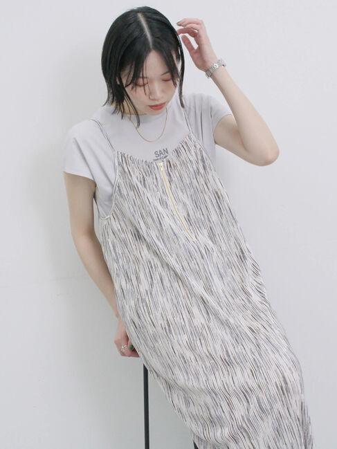 Samansa Mos2 blue「フレンチスリーブTシャツ」|Tシャツ・カットソー|