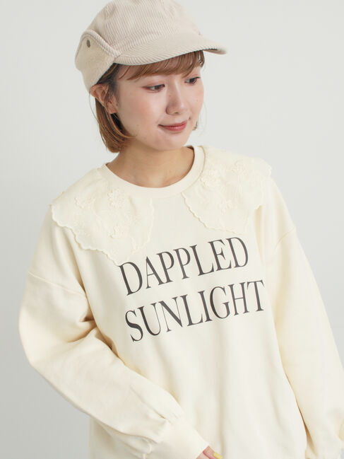 Samansa Mos2「裏毛3Dレース襟付きスウェット」|Tシャツ・カットソー|オフホワイト