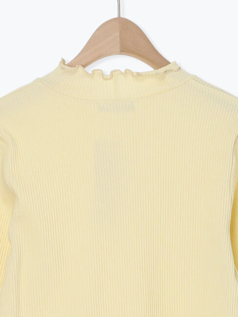 Samansa Mos2「配色メローカットリブフリルスタンドネックインナー」|Tシャツ・カットソー|