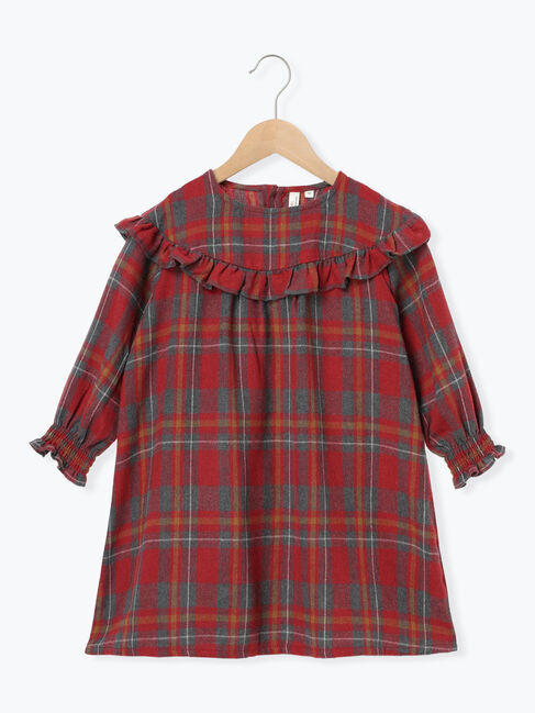  「チェックフリルワンピース」|ワンピース|