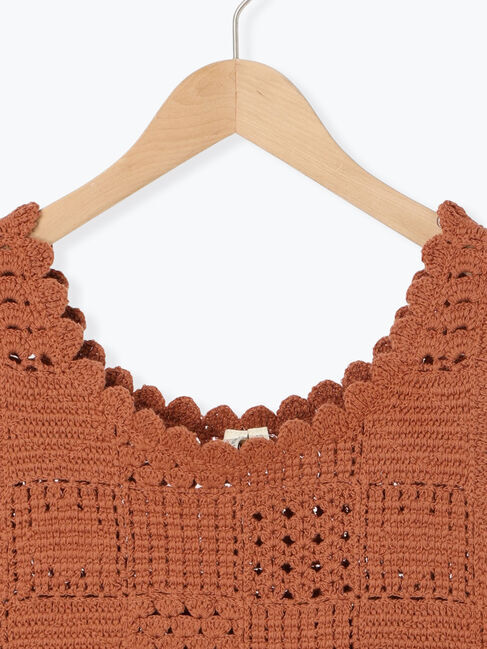 Samansa Mos2 Lagom「クロシェ風ニットベスト」|ダウンベスト・ベスト|