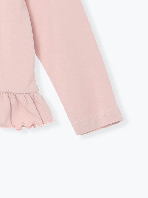 Samansa Mos2 Lagom「イヌさがら刺繍裾フリルロンT」|Tシャツ・カットソー|