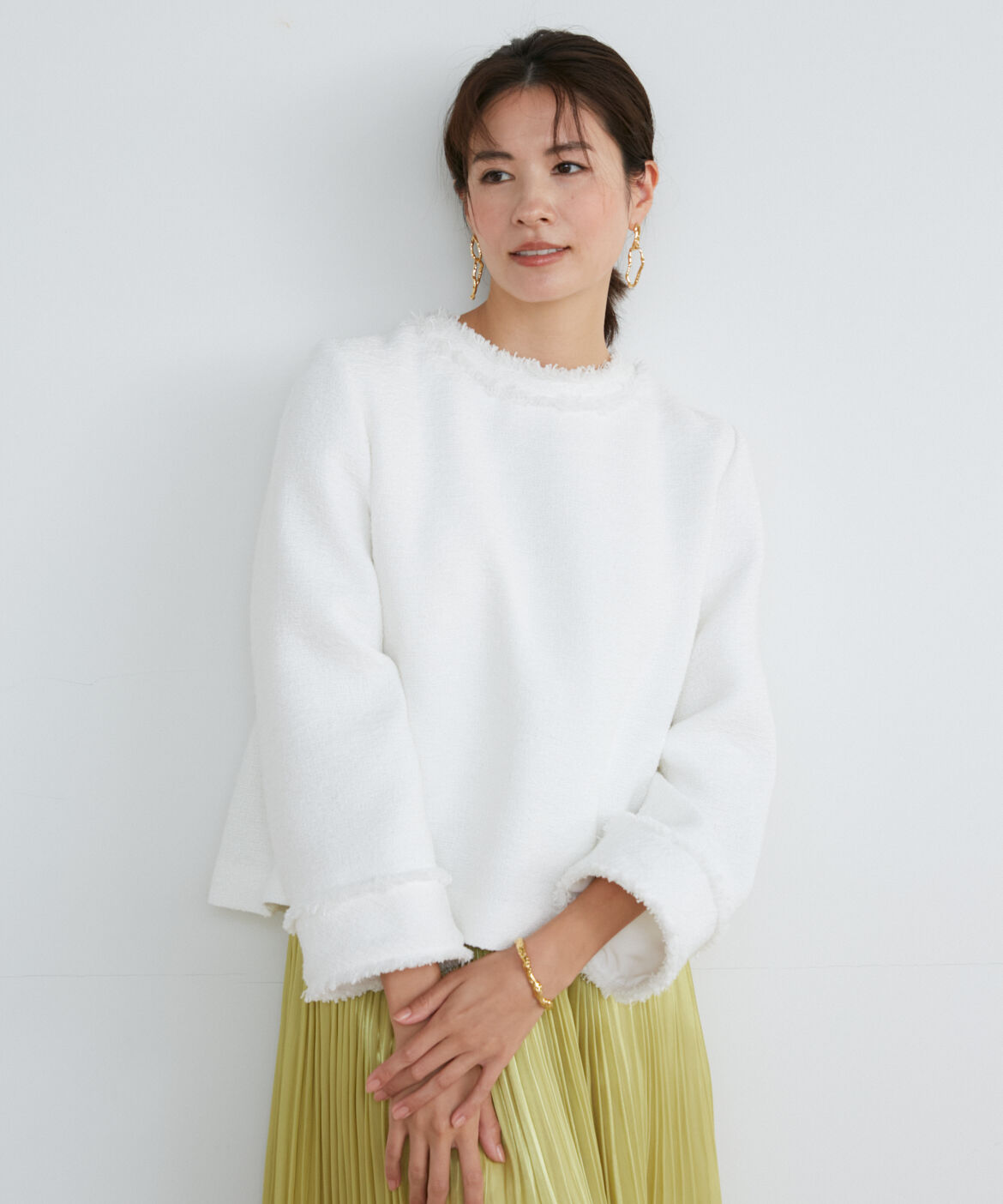 INED「ツイードブラウス《PONTETORTO》」|シャツ・ブラウス|