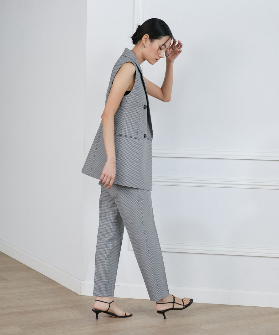 INED「《大きいサイズ》美脚パンツ」|スラックス|