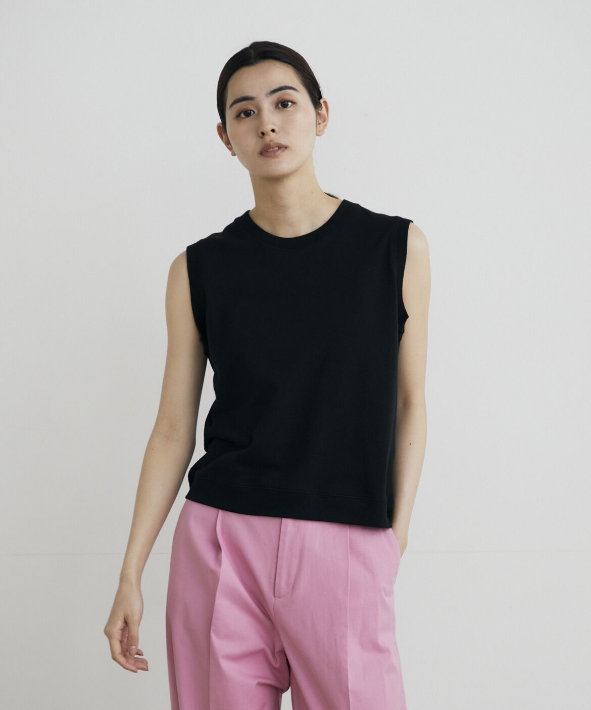 DAY by DAY it&rsquo;s international「ノースリーブ華奢見えスウェット」|Tシャツ・カットソー|ブラック