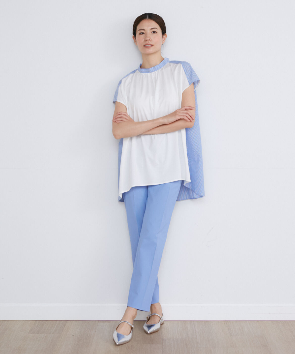 INED「バックリボンフレンチスリーブブラウス」|Tシャツ・カットソー|