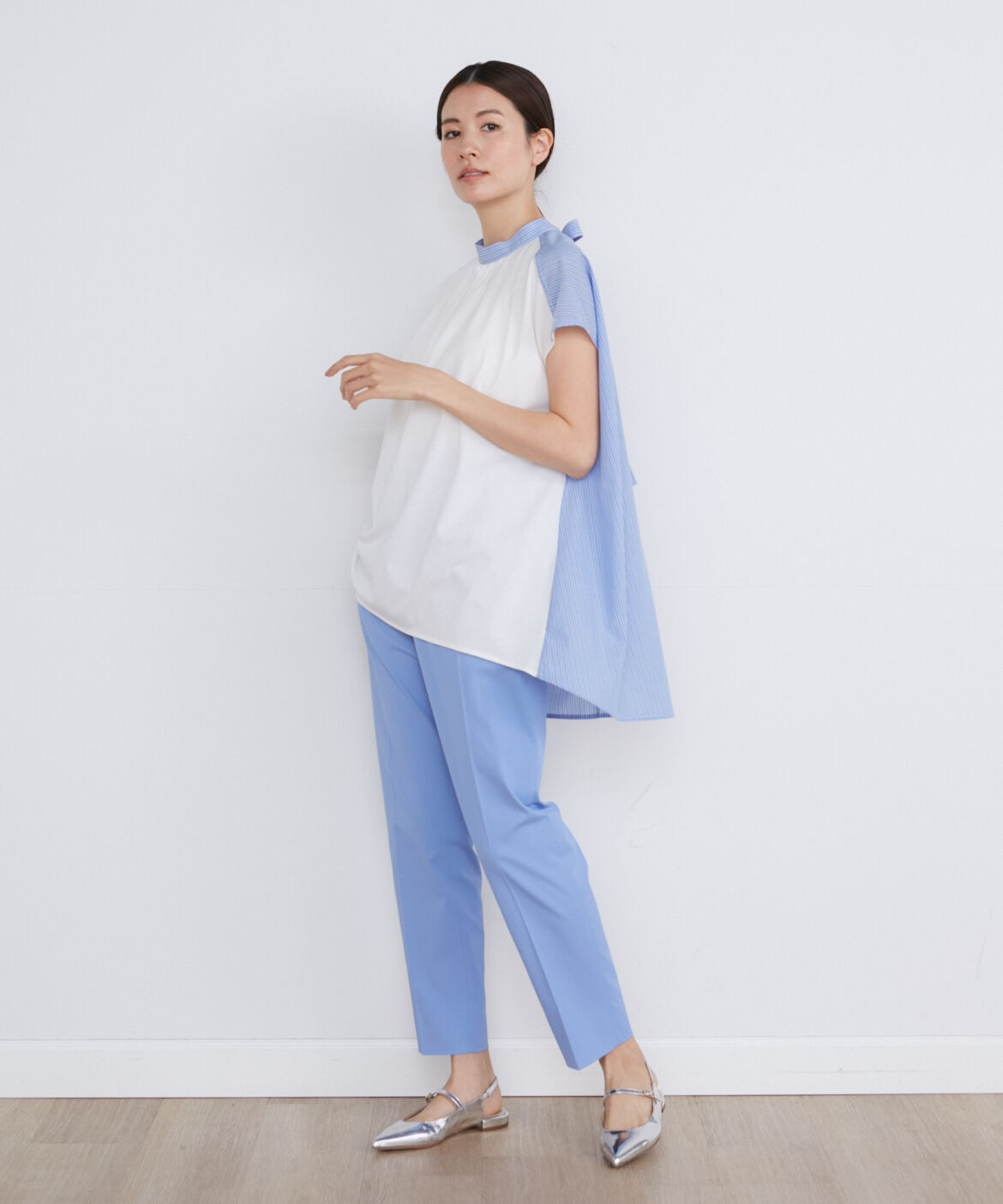 INED「バックリボンフレンチスリーブブラウス」|Tシャツ・カットソー|