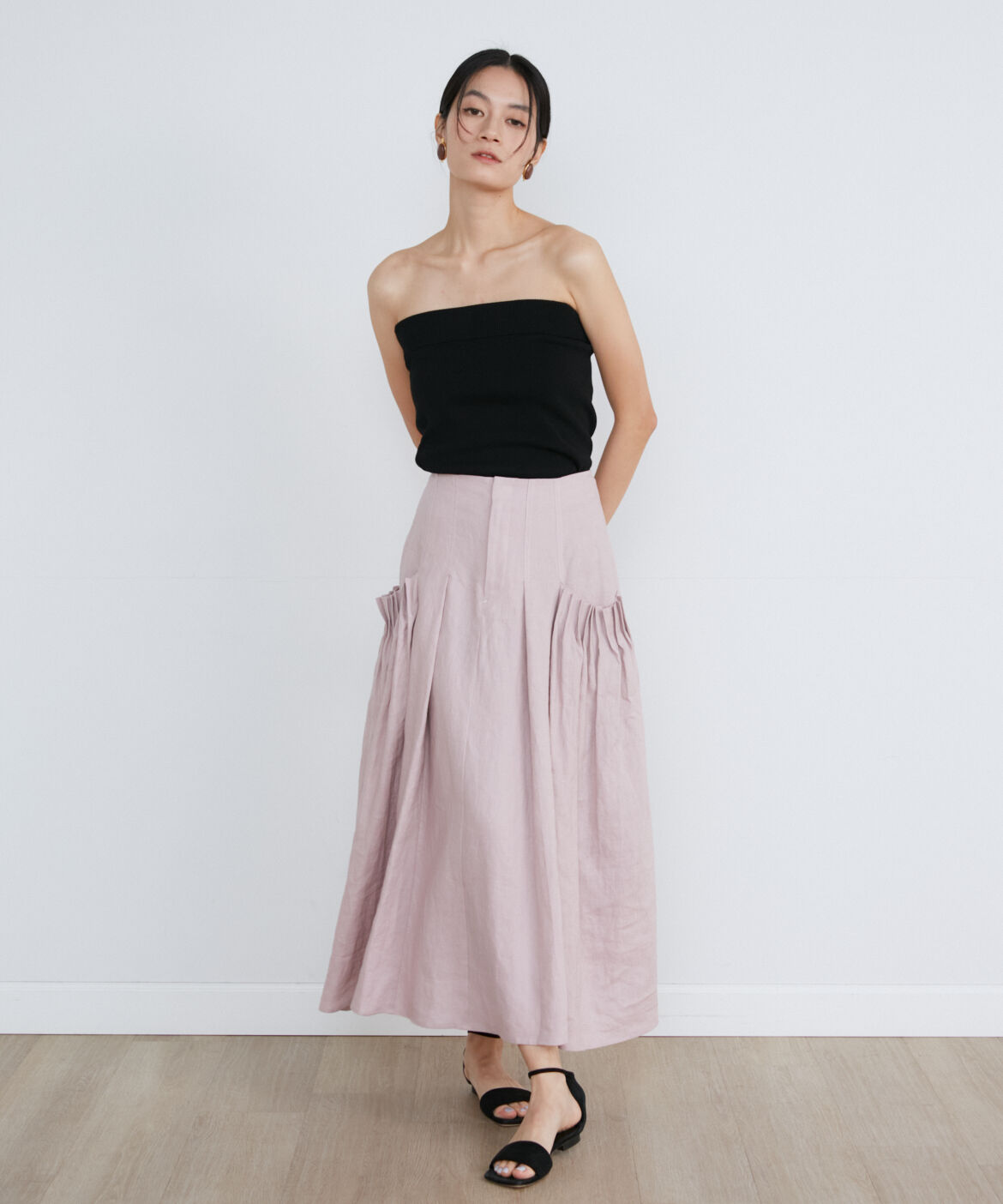 INED「リネンボックスプリーツスカート《la veille by SUPERIOR CLOSET》」|スカート|