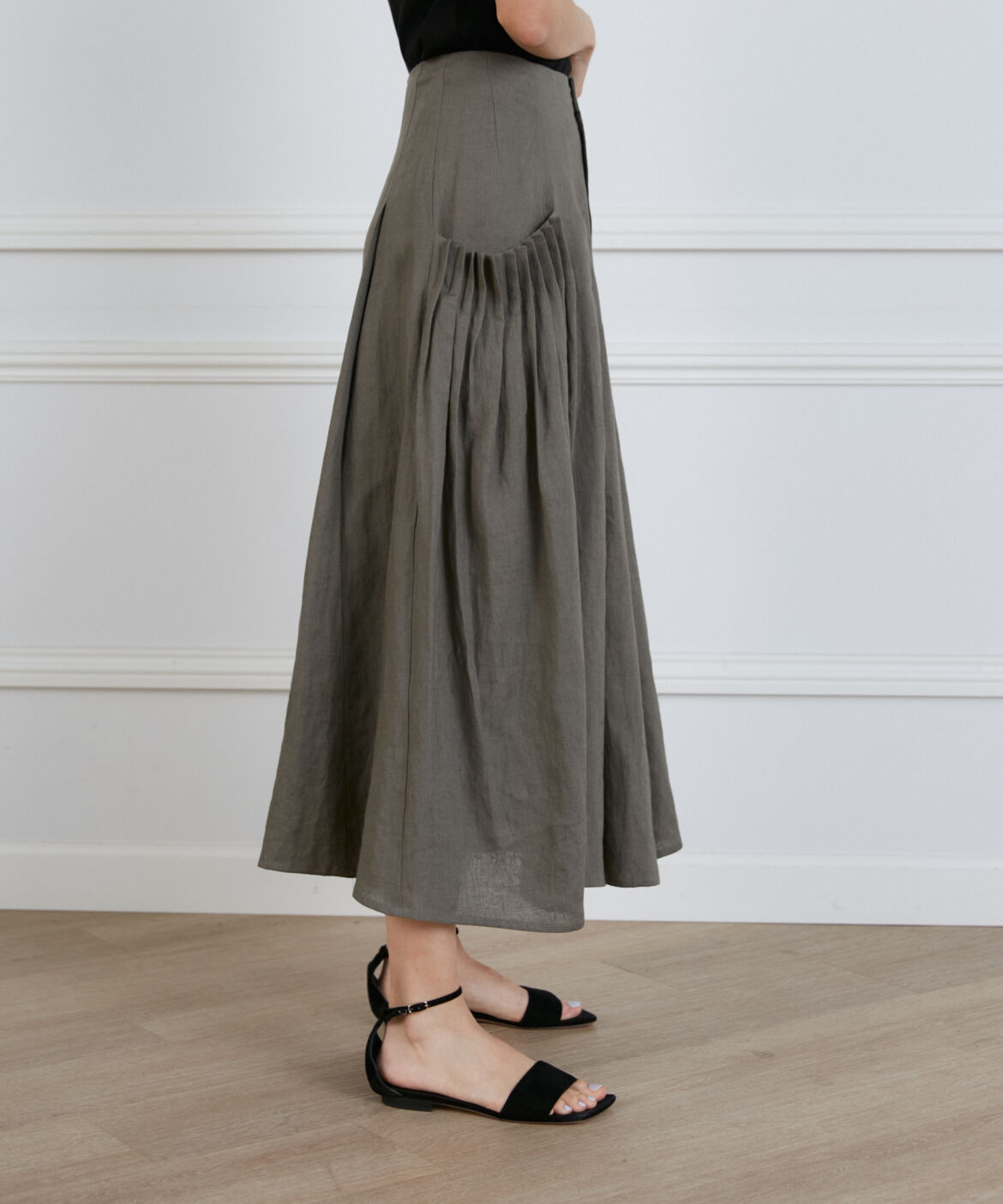 INED「リネンボックスプリーツスカート《la veille by SUPERIOR CLOSET》」|スカート|