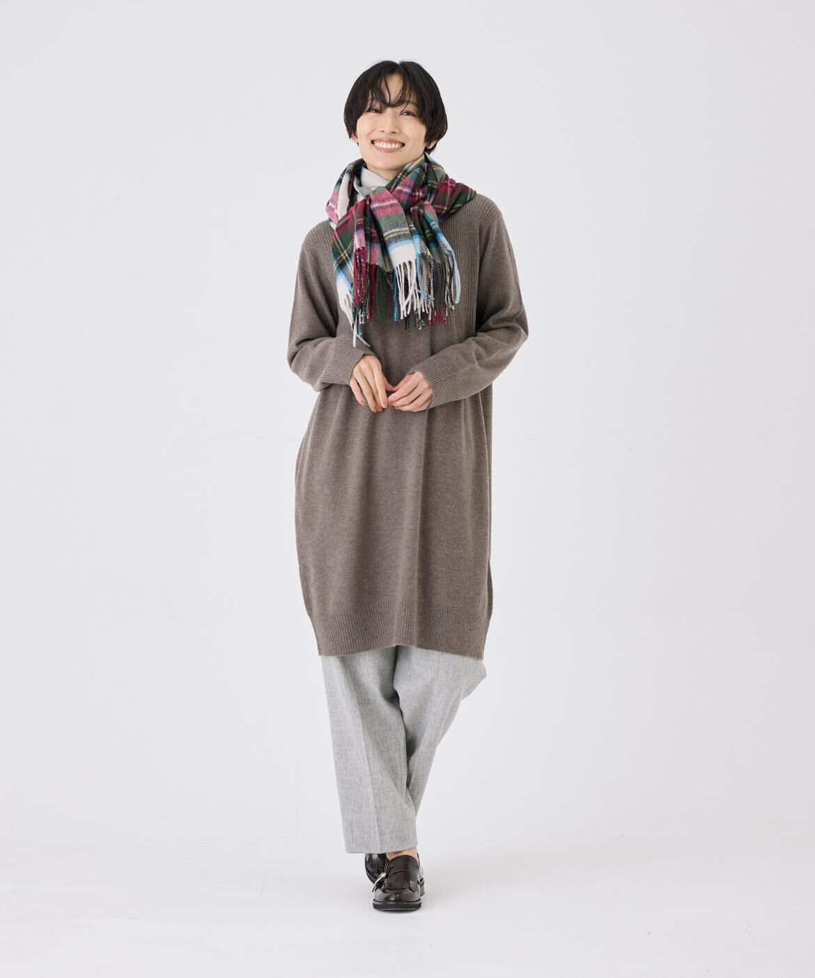 INED「ウールチェックストール」|マフラー|