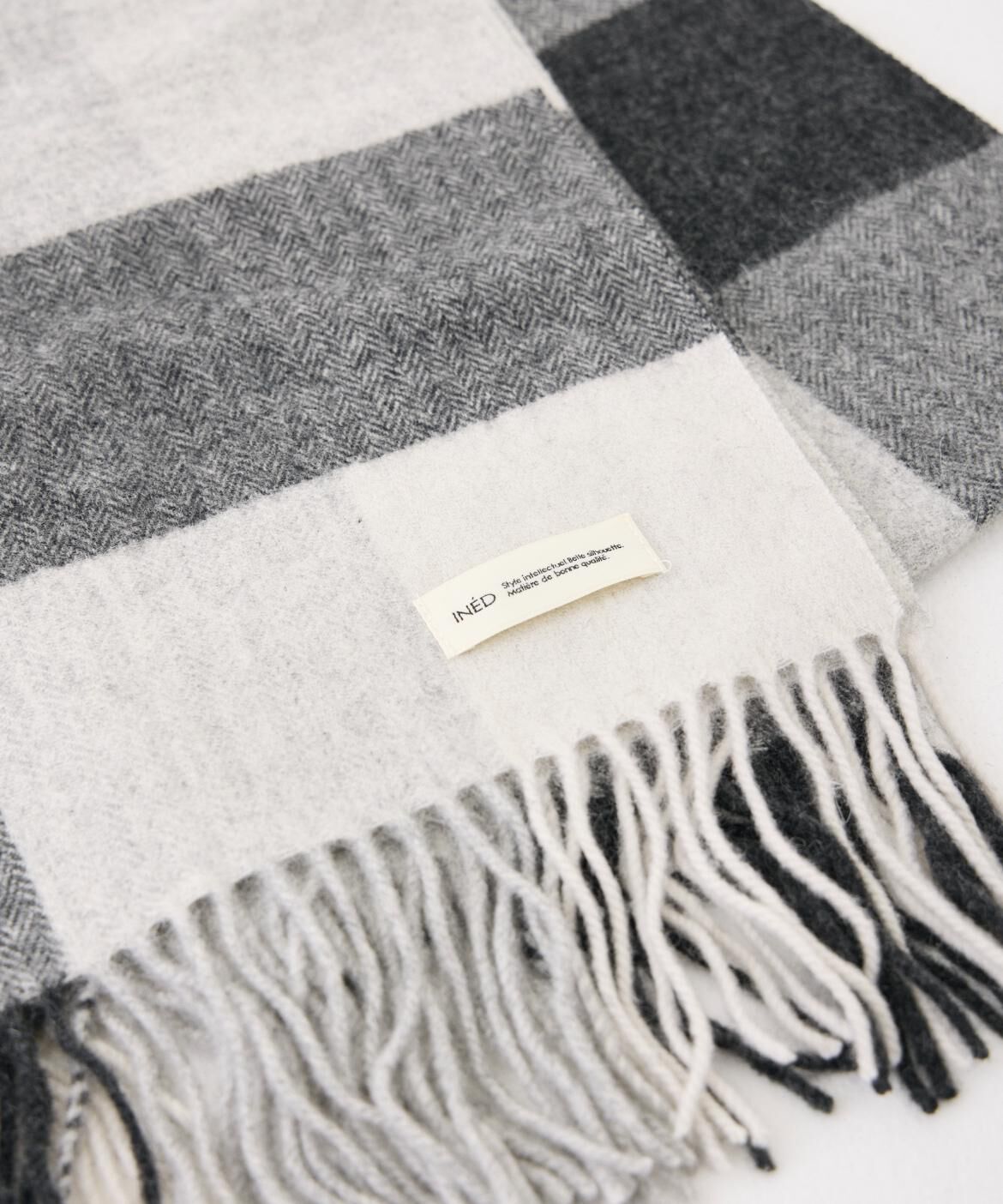 INED「ウールチェックストール」|マフラー|