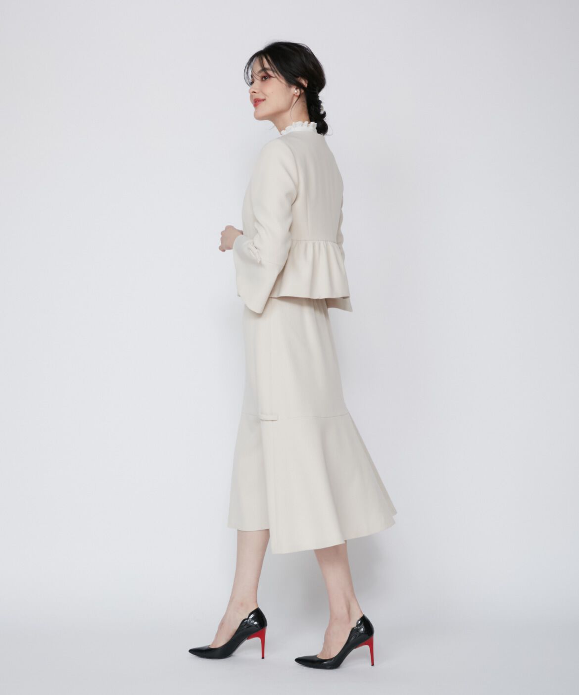 Maglie le cassetto「《プラスサイズ》リボンディテールジャケット《M Maglie le cassetto》」|ノーカラージャケット|