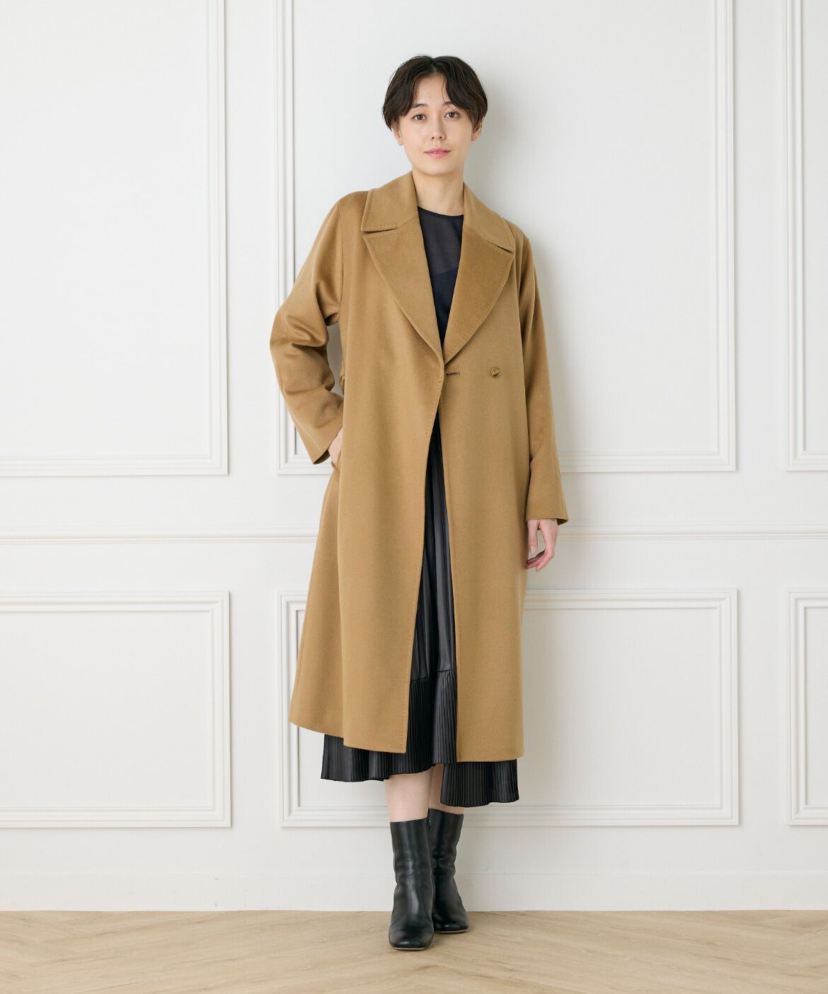 INED「《大きいサイズ》ダイヤモンド加工プリーツスカート」|スカート|