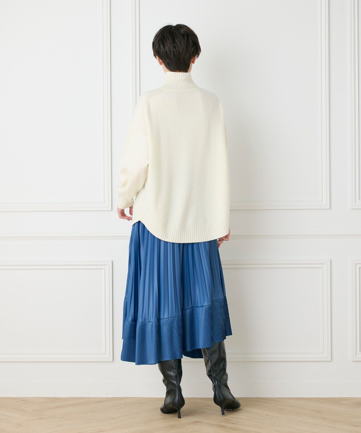 INED「《大きいサイズ》ダイヤモンド加工プリーツスカート」|スカート|