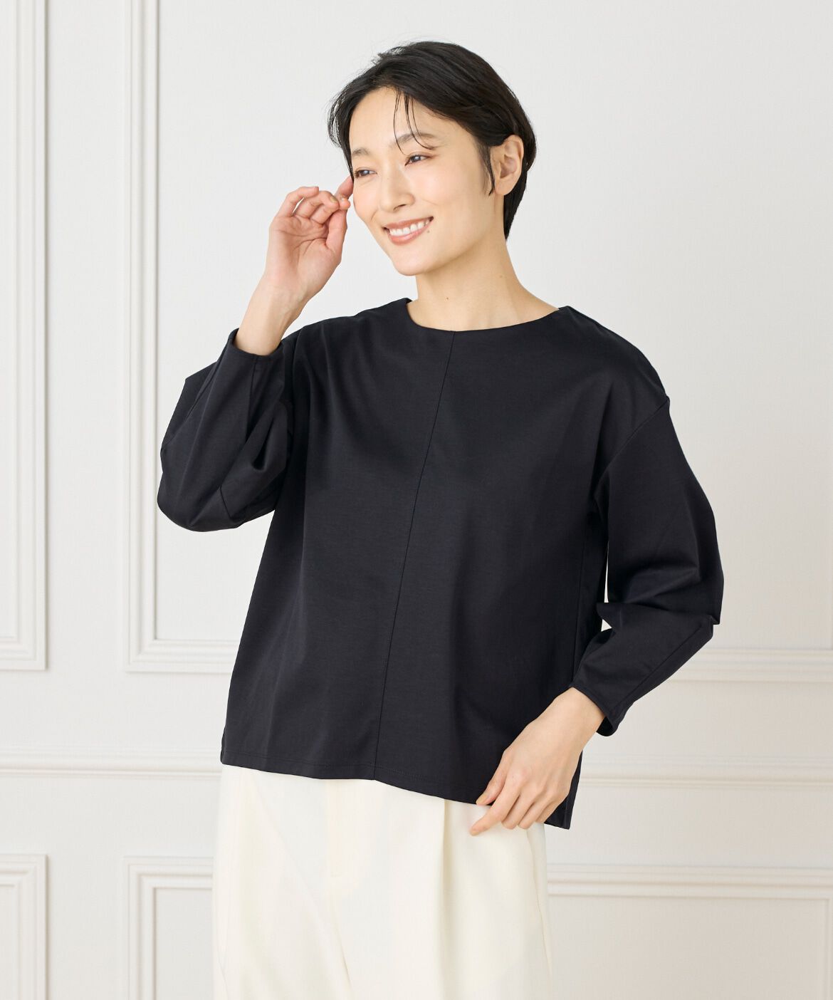 7-IDconcept.「《大きいサイズ》ふんわり袖プルオーバー」|Tシャツ・カットソー|