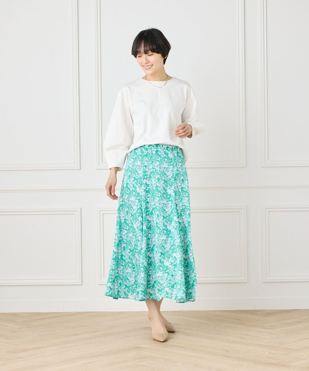 7-IDconcept.「《大きいサイズ》ふんわり袖プルオーバー」|Tシャツ・カットソー|