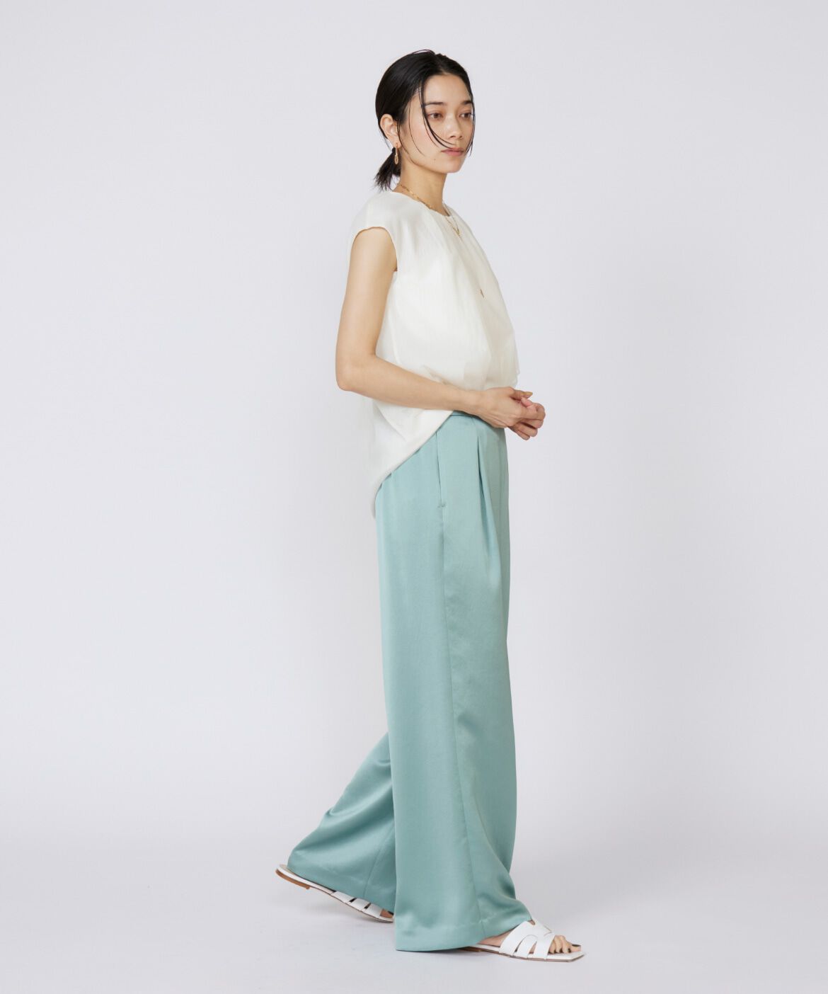 INED「《大きいサイズ》チュールブラウス」|シャツ・ブラウス|