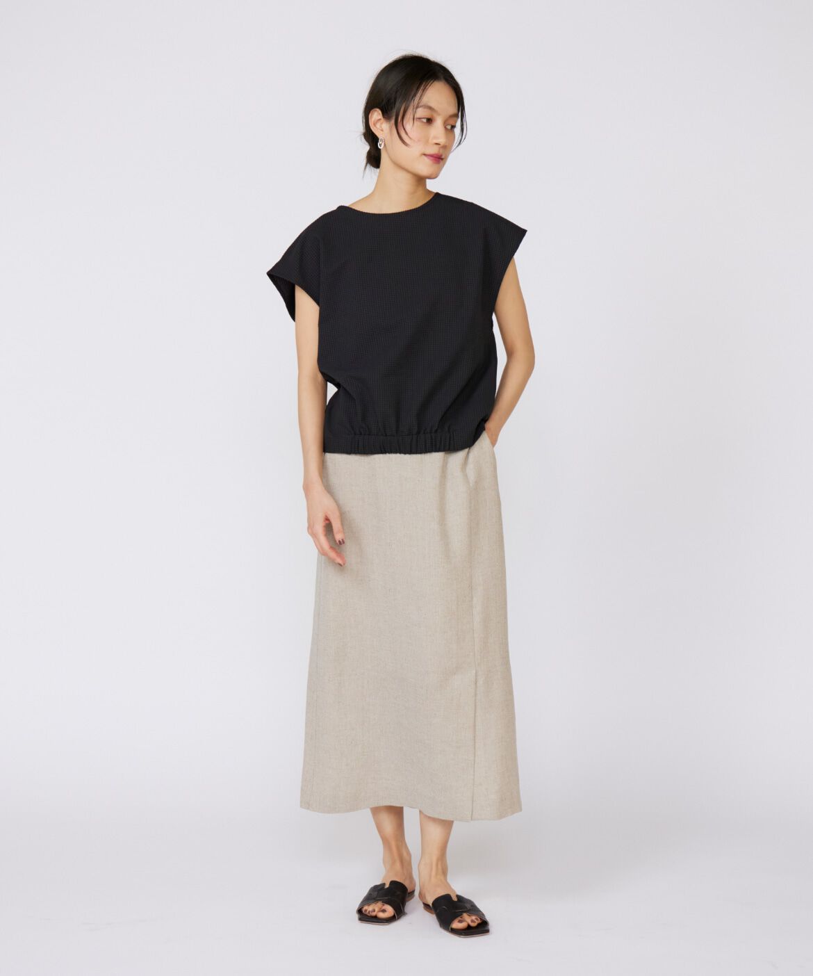 INED「ラップ風スカート」|タイト|