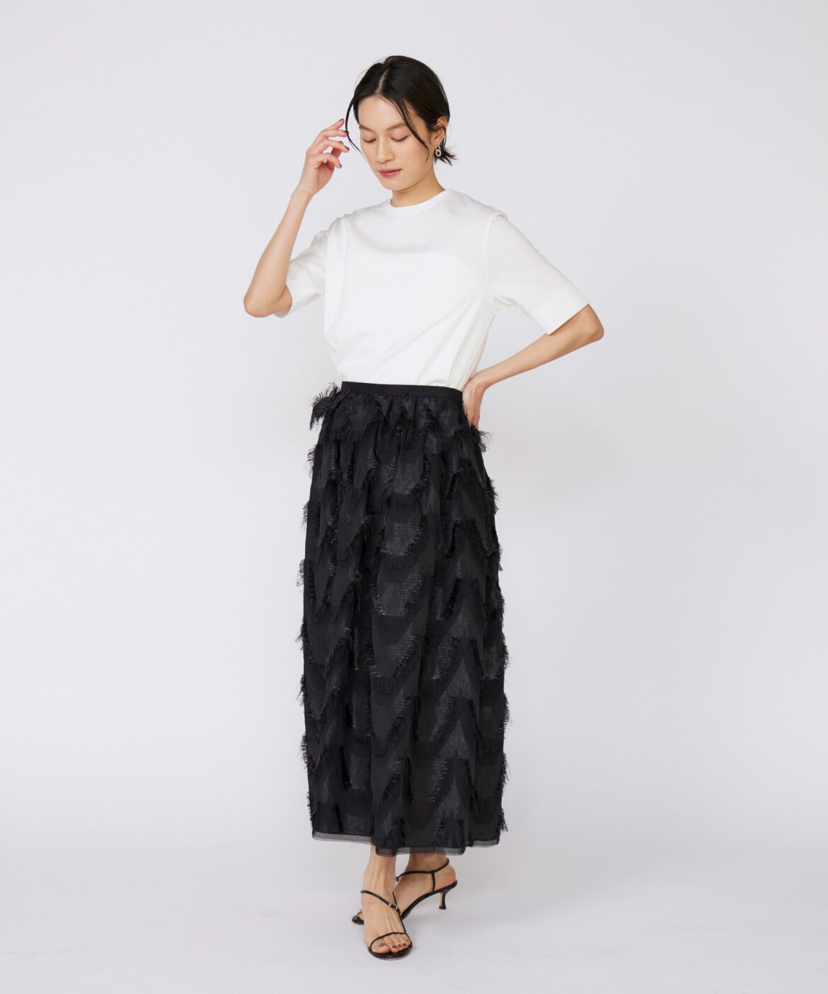 INED「《大きいサイズ》サイドスリットデザインTシャツ」|Tシャツ・カットソー|