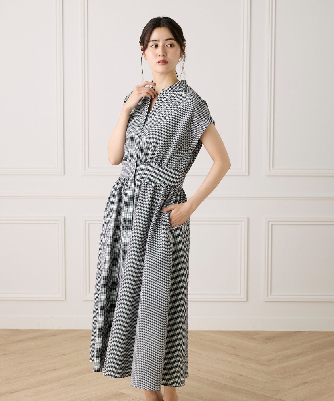 INED「ウエストギャザーワンピース」|ワンピース|