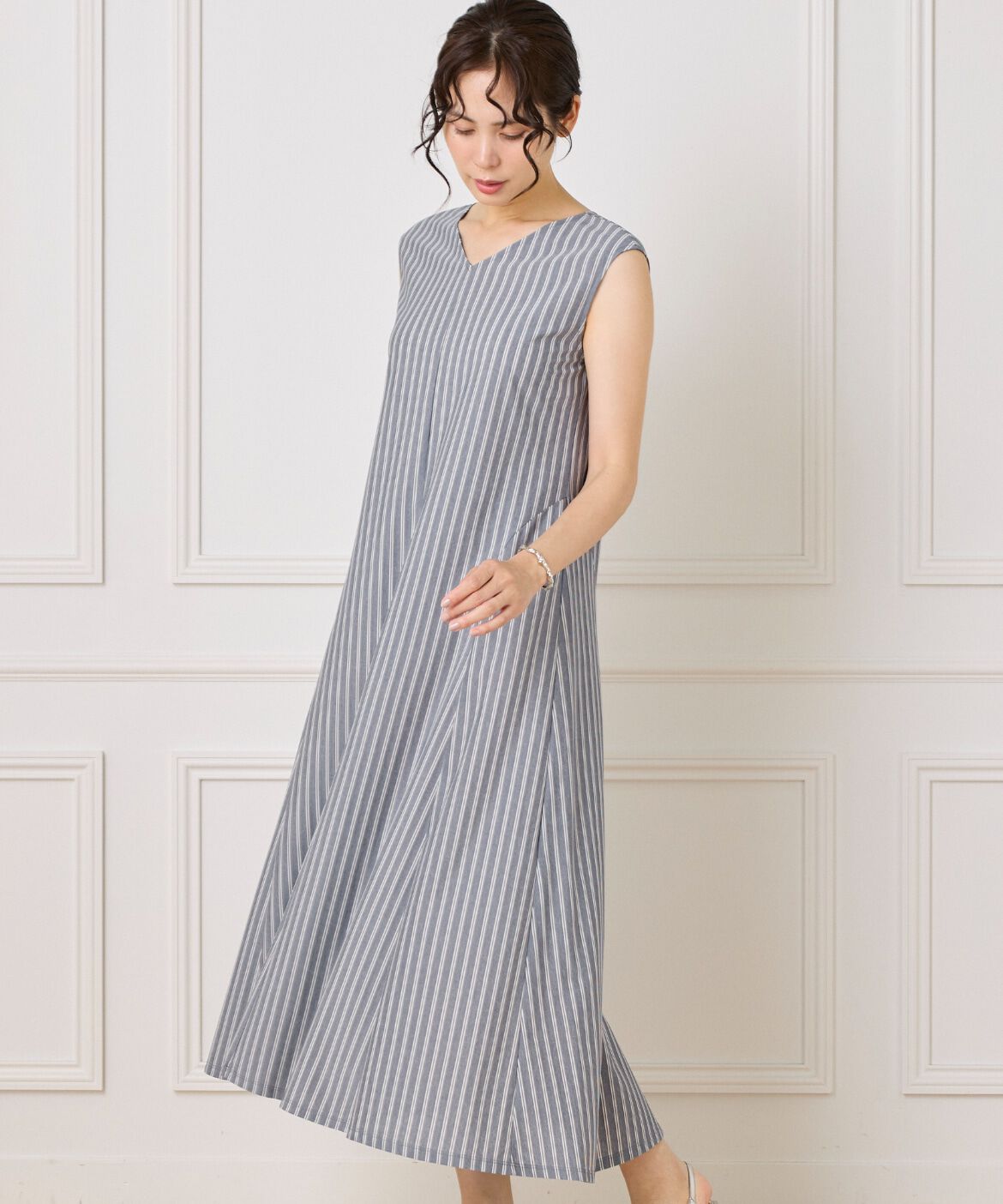 INED「ストライプフレアカットワンピース」|ワンピース|