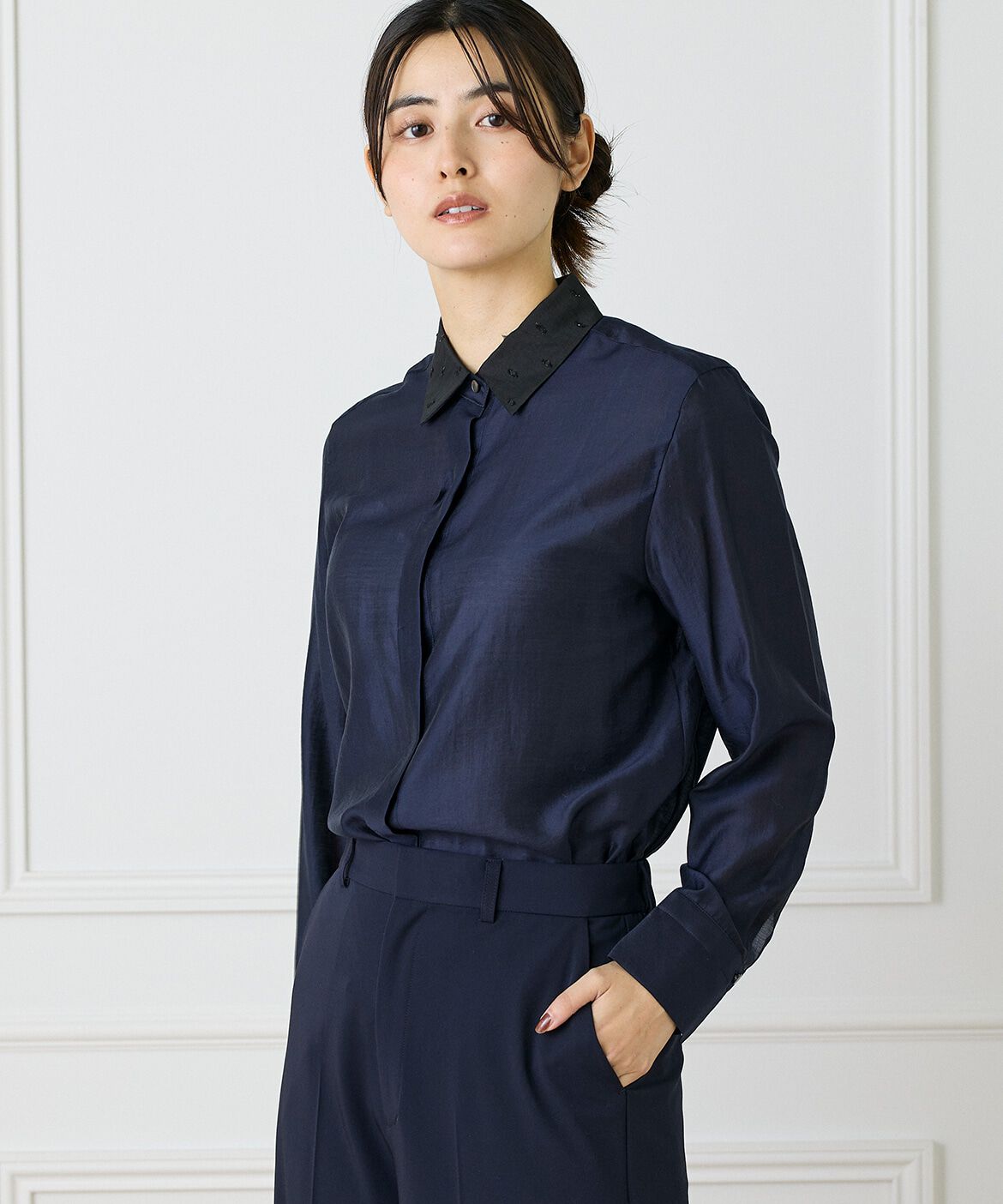 INED「ラメドットブラウス」|シャツ・ブラウス|