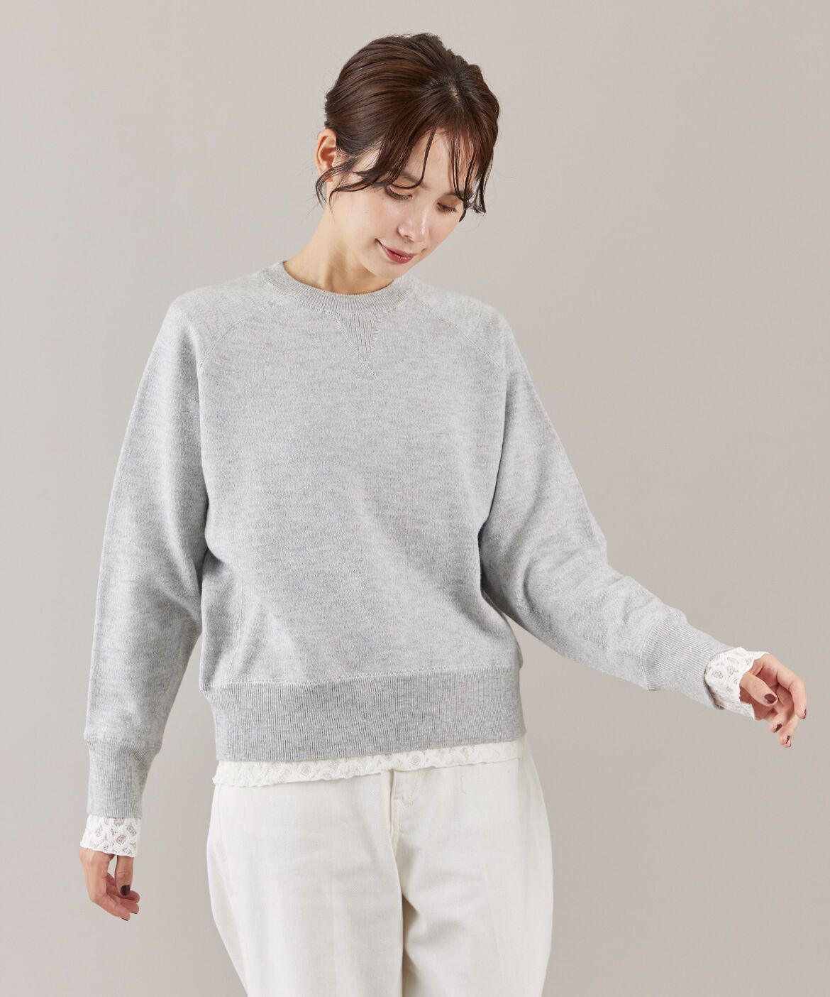 DAY by DAY it&rsquo;s international「スウェットライクニットプルオーバー」|ニット・セーター|グレー1