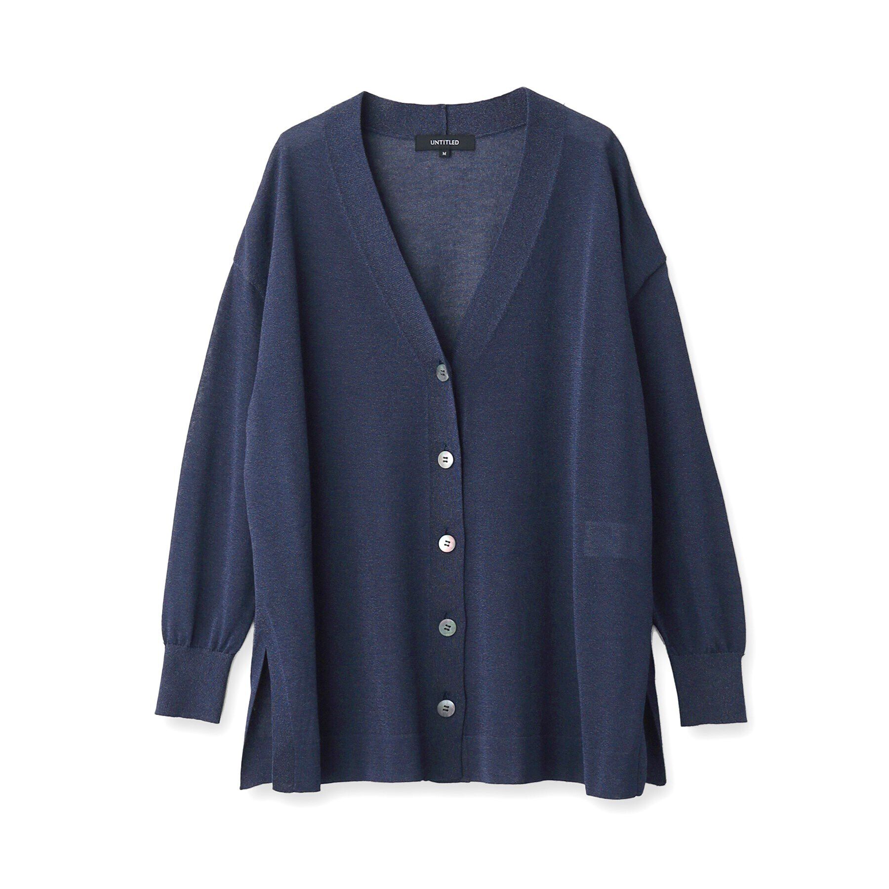 UNTITLED「【ゆったり/ロング丈】シアーVネックカーディガン」|カーディガン|