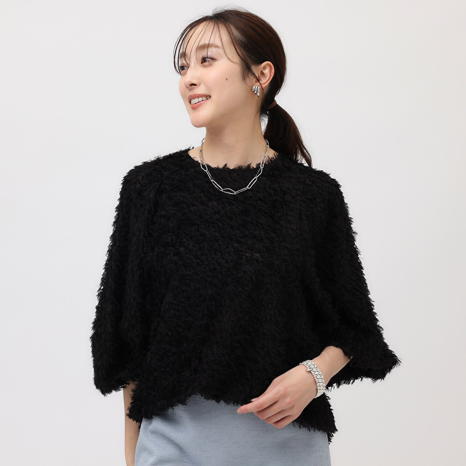 UNTITLED「【シアー/ボリューム袖】フェザージャカードブラウス」|シャツ・ブラウス|