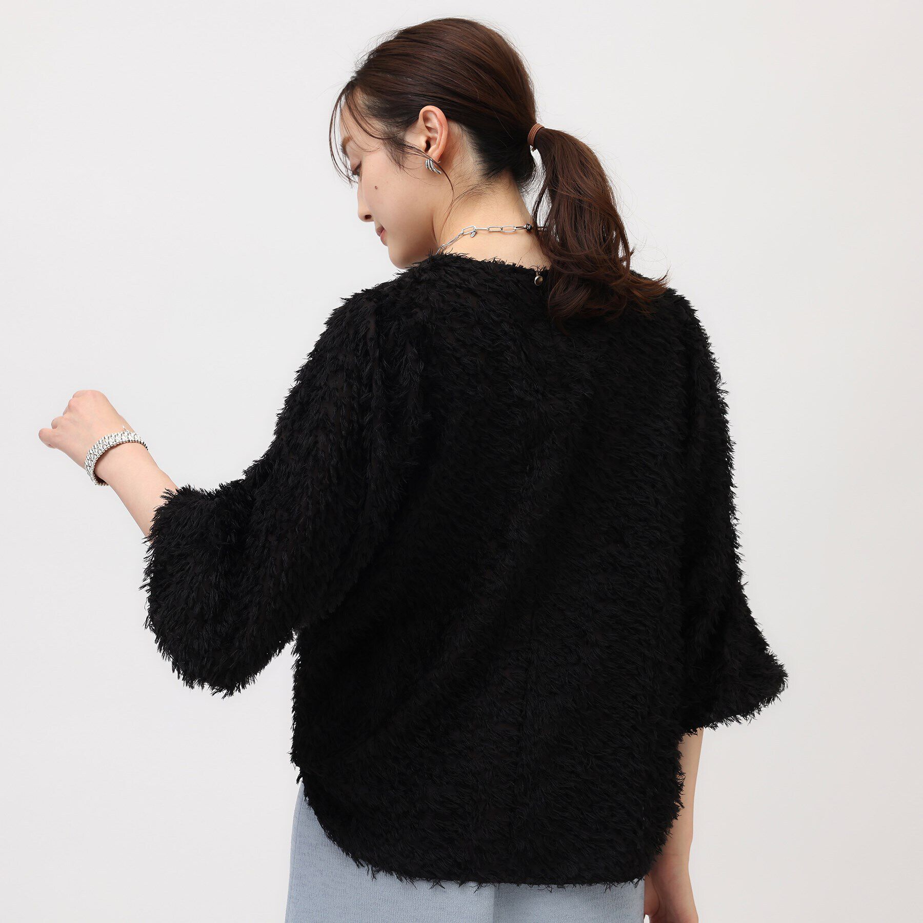 UNTITLED「【シアー/ボリューム袖】フェザージャカードブラウス」|シャツ・ブラウス|