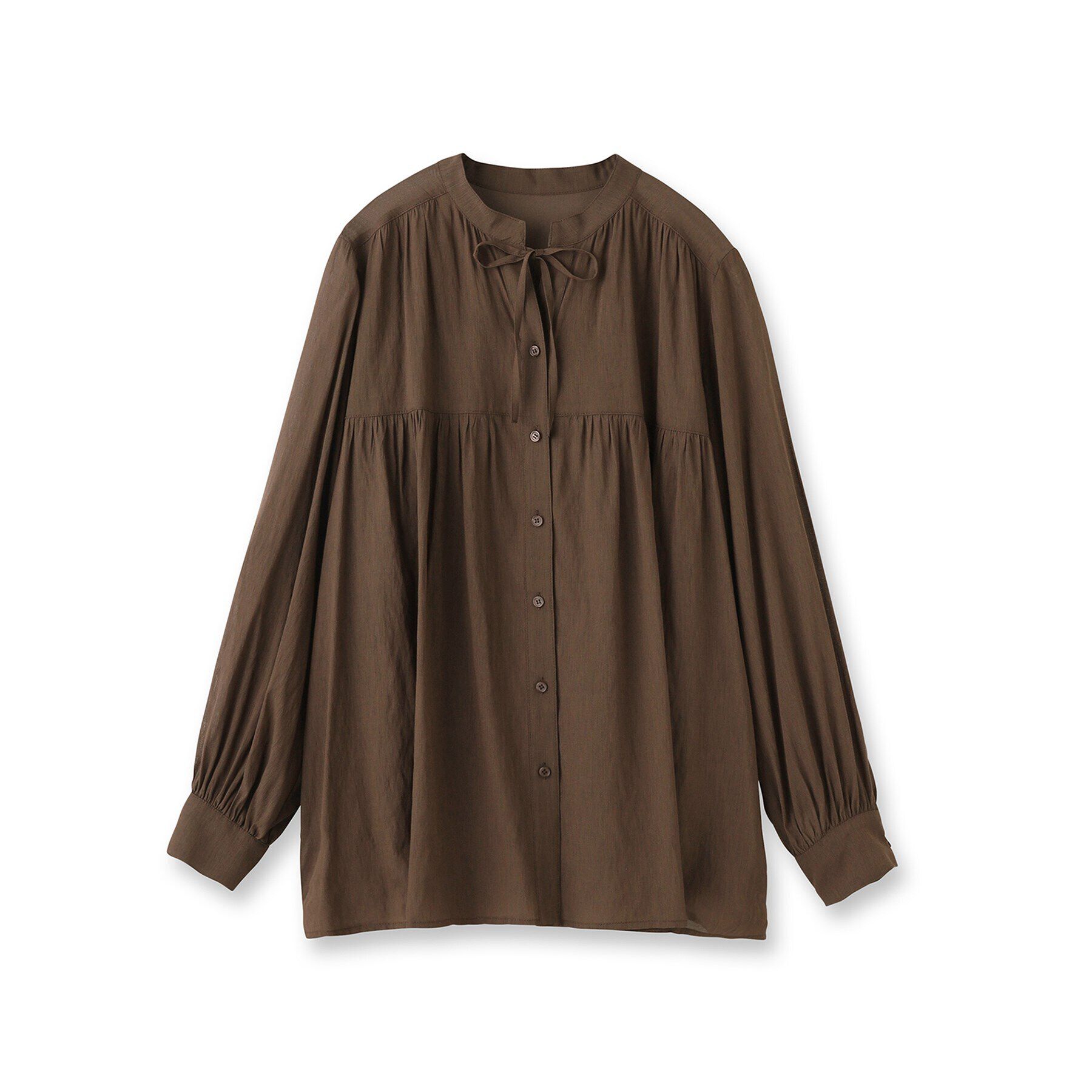 UNTITLED「【大人な透け感/前開きボタン】シアーチュニックブラウス」|シャツ・ブラウス|