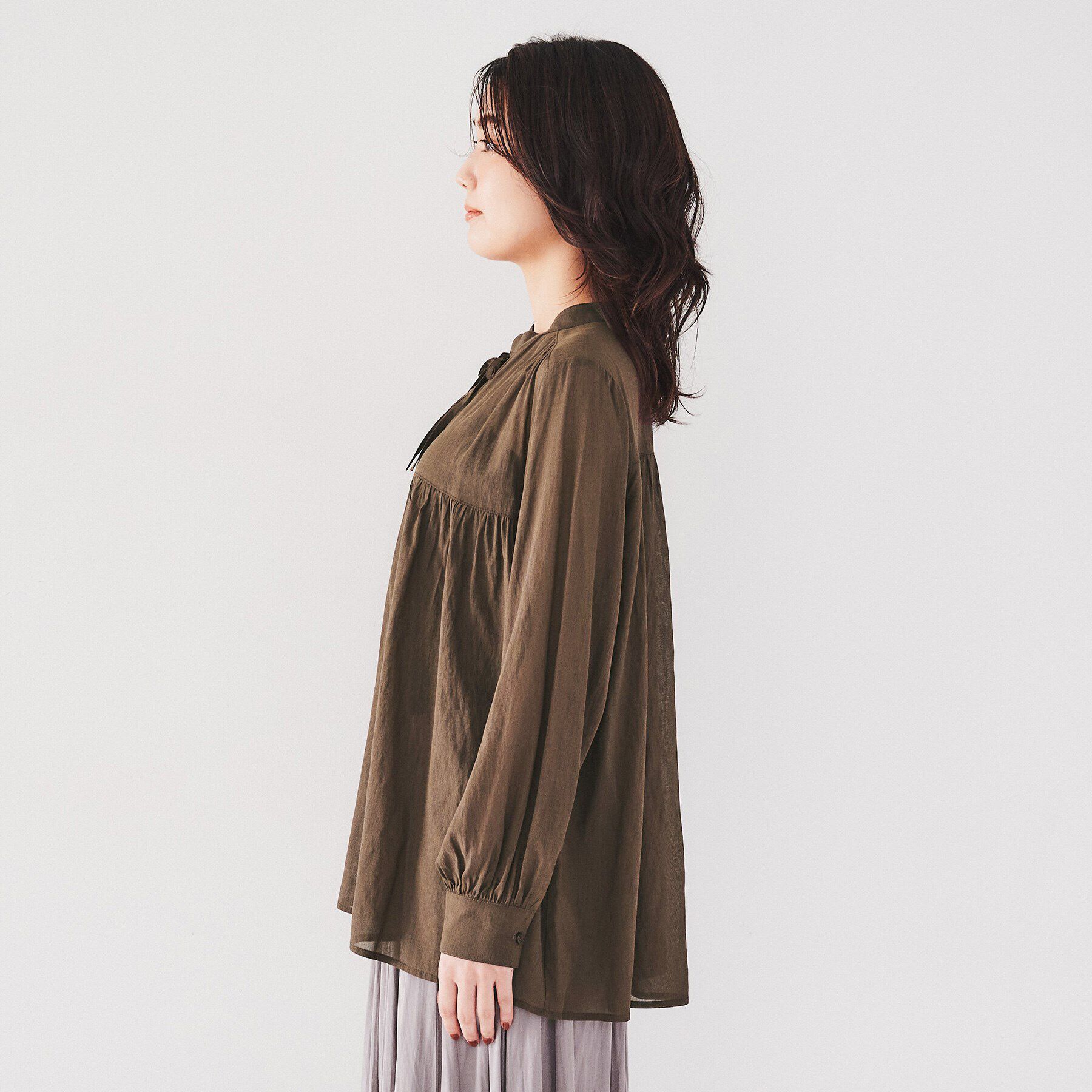 UNTITLED「【大人な透け感/前開きボタン】シアーチュニックブラウス」|シャツ・ブラウス|