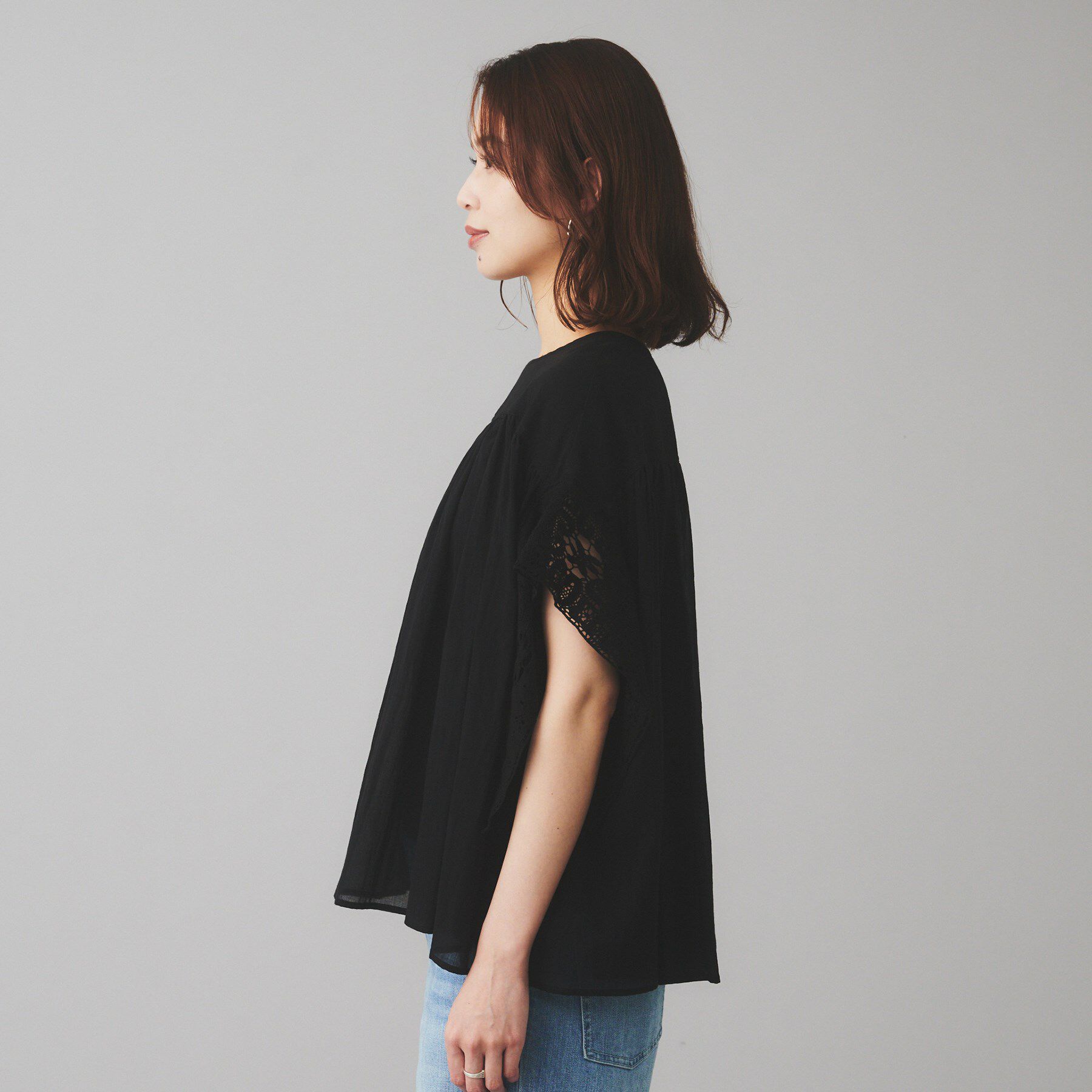 UNTITLED「【Liyoca】コットンシフォン ギャザーブラウス」|シャツ・ブラウス|