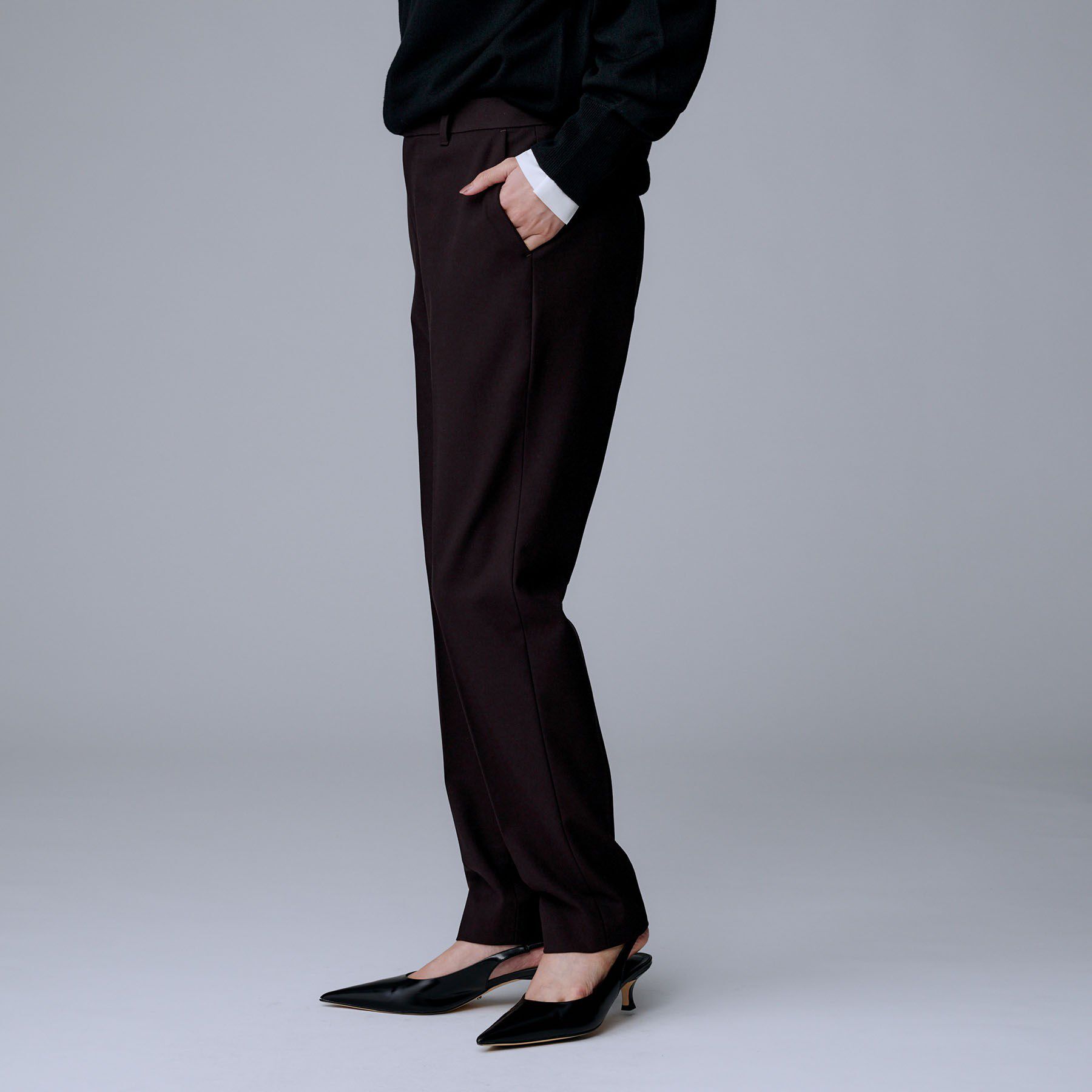 UNTITLED「【暖か素材/ストレッチ性】裏起毛テーパードパンツ」|その他|