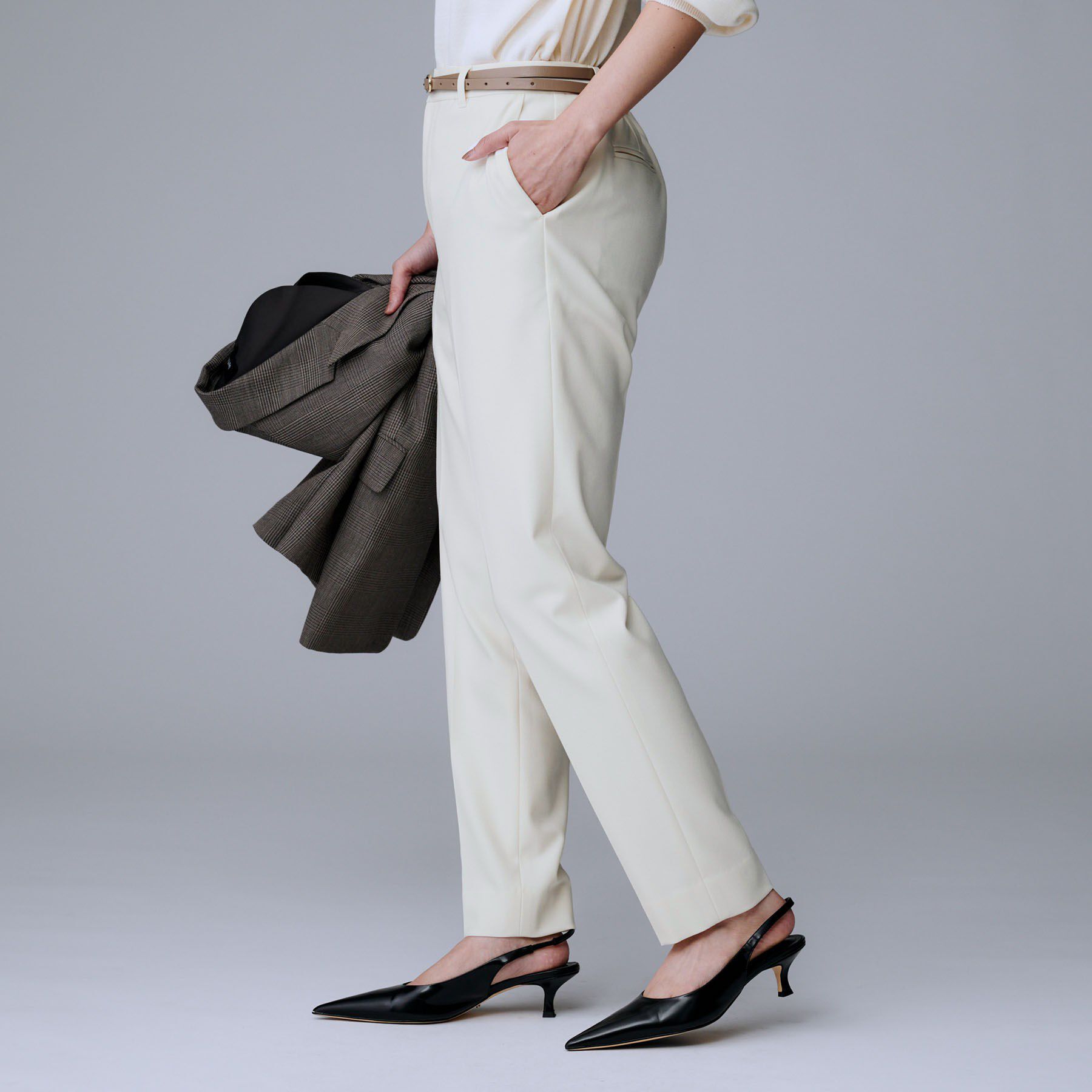 UNTITLED「【暖か素材/ストレッチ性】裏起毛テーパードパンツ」|その他|